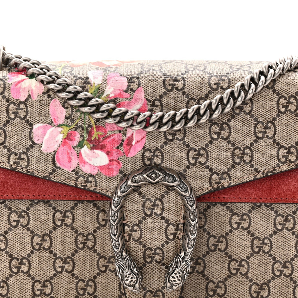 Gucci GG Supreme Monogram Blooms Small Dionysus Shoulder Bag Beige Multicolor Dry Rose