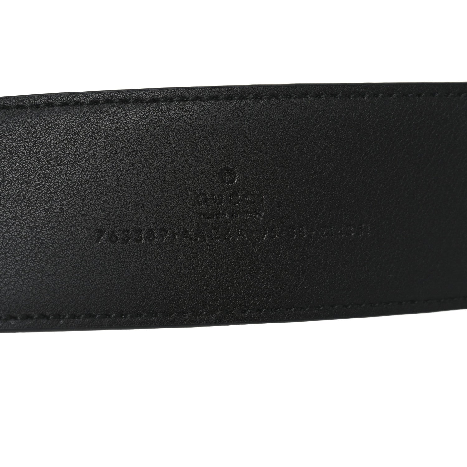 Gucci Glass Calfskin Interlocking G Belt 95 38  Black