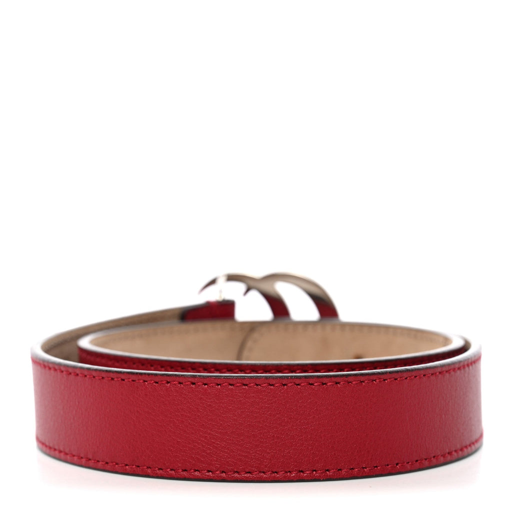 Gucci Calfskin Kids Double G 20mm Belt M Red