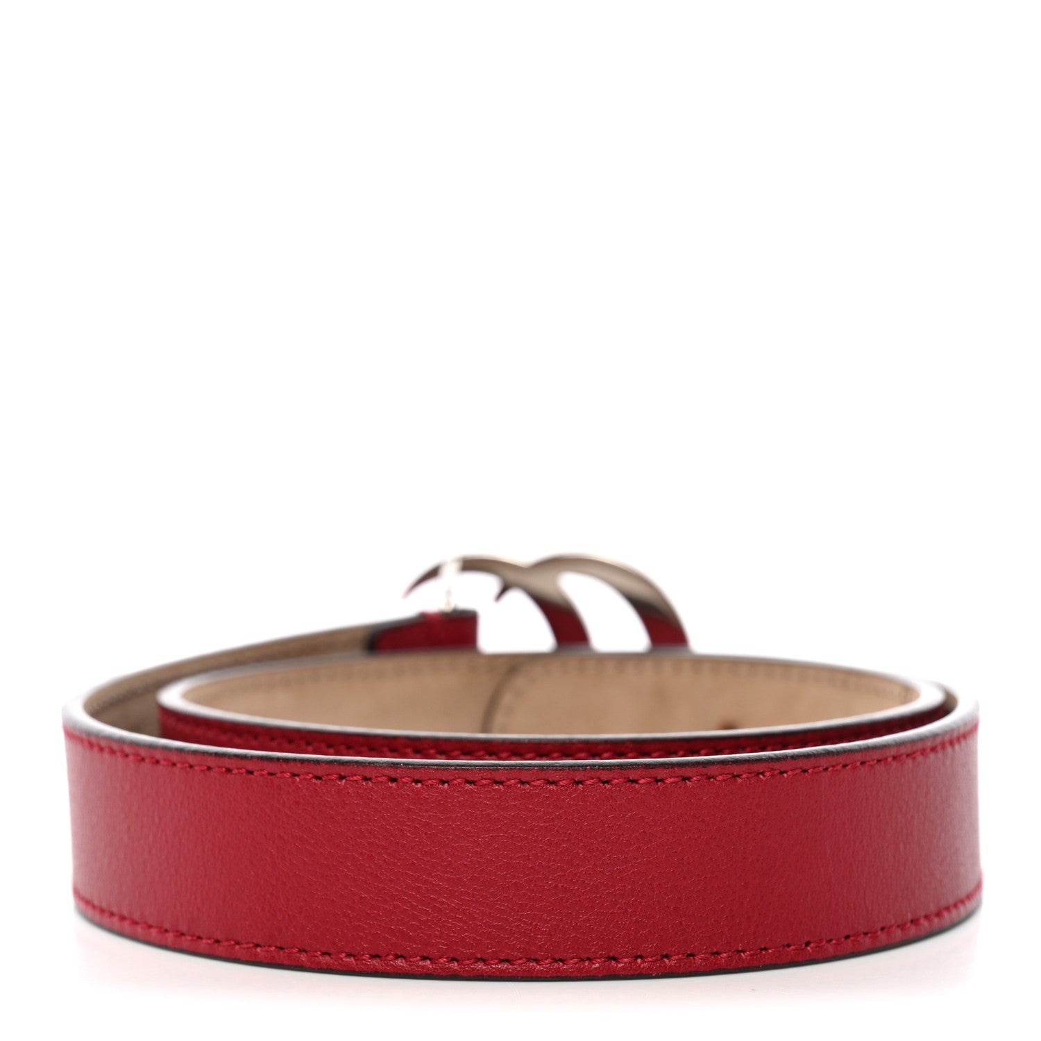Gucci Calfskin Kids Double G 20mm Belt M Red