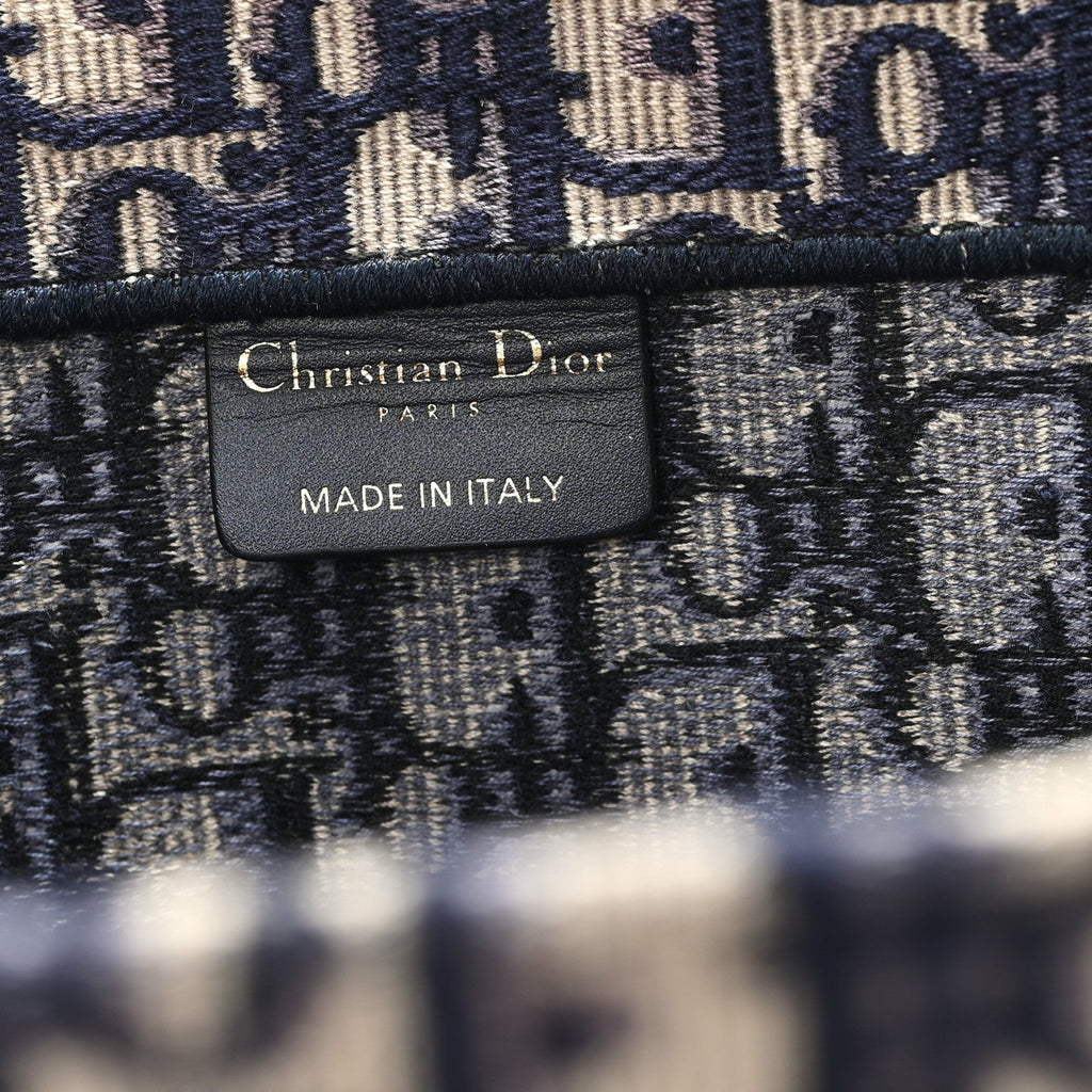 Christian Dior Oblique Medium Book Tote Blue Multicolor
