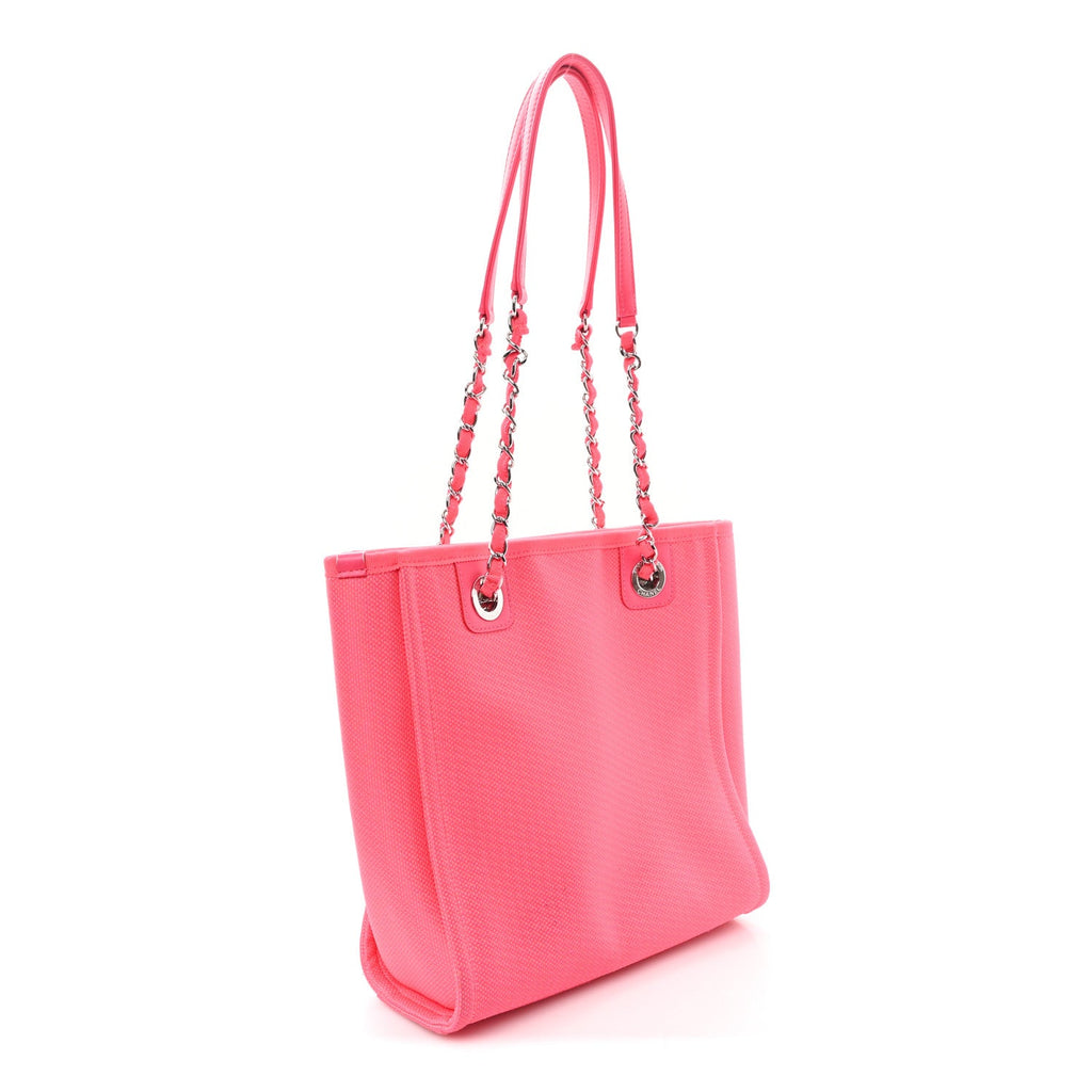 Chanel Canvas Mini Deauville Tote Pink Orange