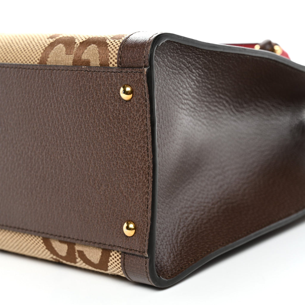 Gucci Monogram Jumbo GG Textured Dollar Calfskin Medium Diana Tote Bag Camel Ebony New Acero Pomegranate Red