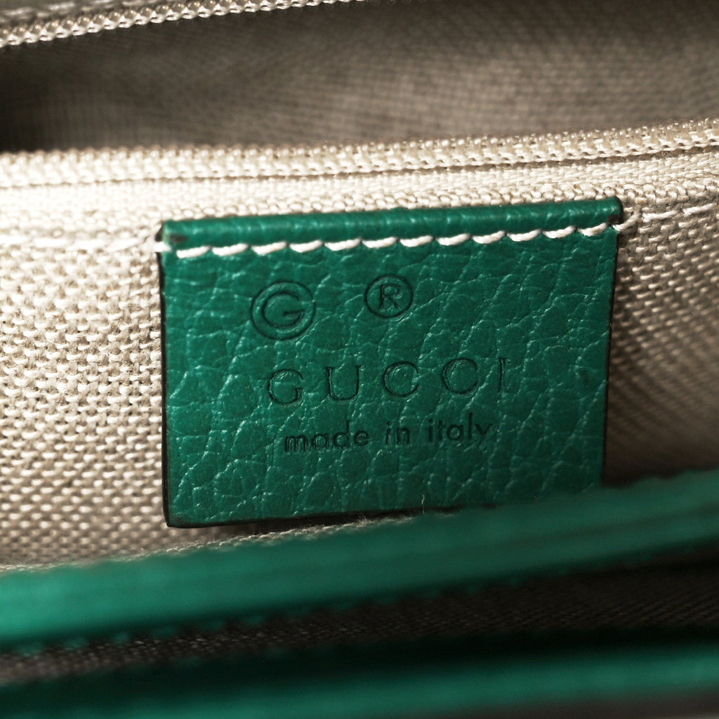 Gucci Dollar Calfskin Interlocking G Crossbody Bag Emerald