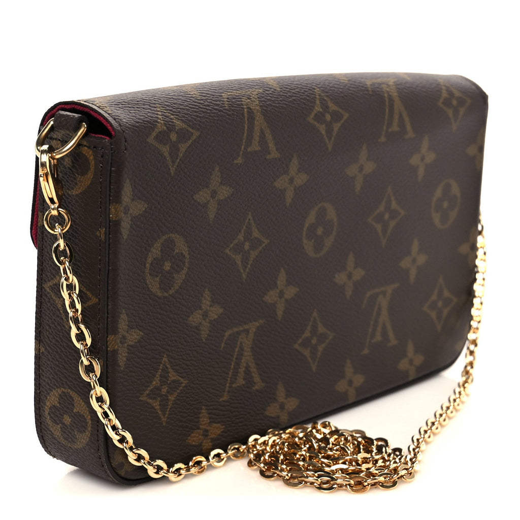Louis Vuitton Monogram Pochette Felicie Chain Wallet Fuchsia