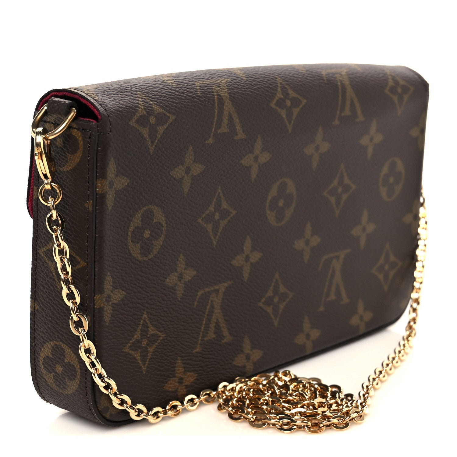 Louis Vuitton Monogram Pochette Felicie Chain Wallet Fuchsia