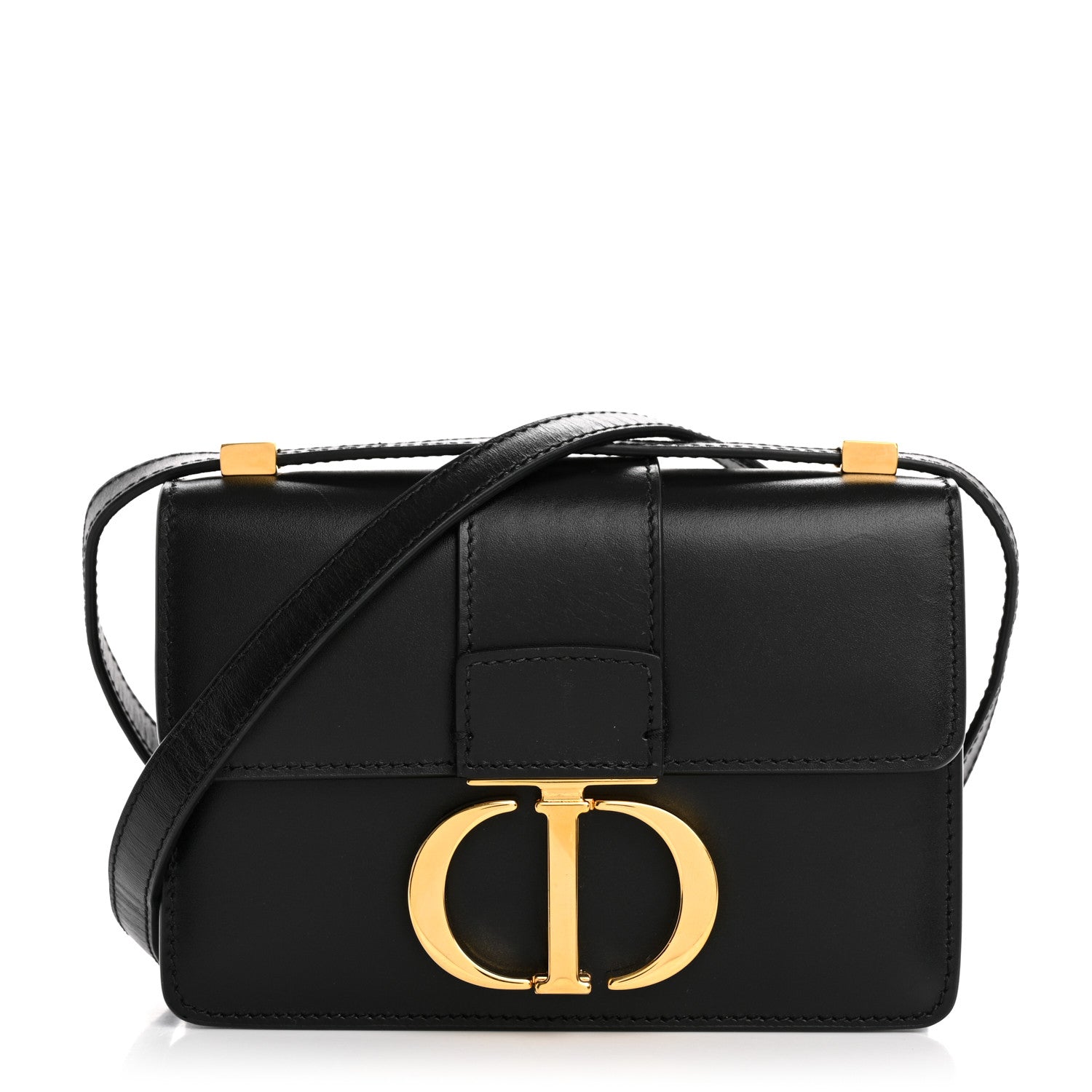 Christian Dior Smooth Calfskin Micro 30 Montaigne Flap Bag Black