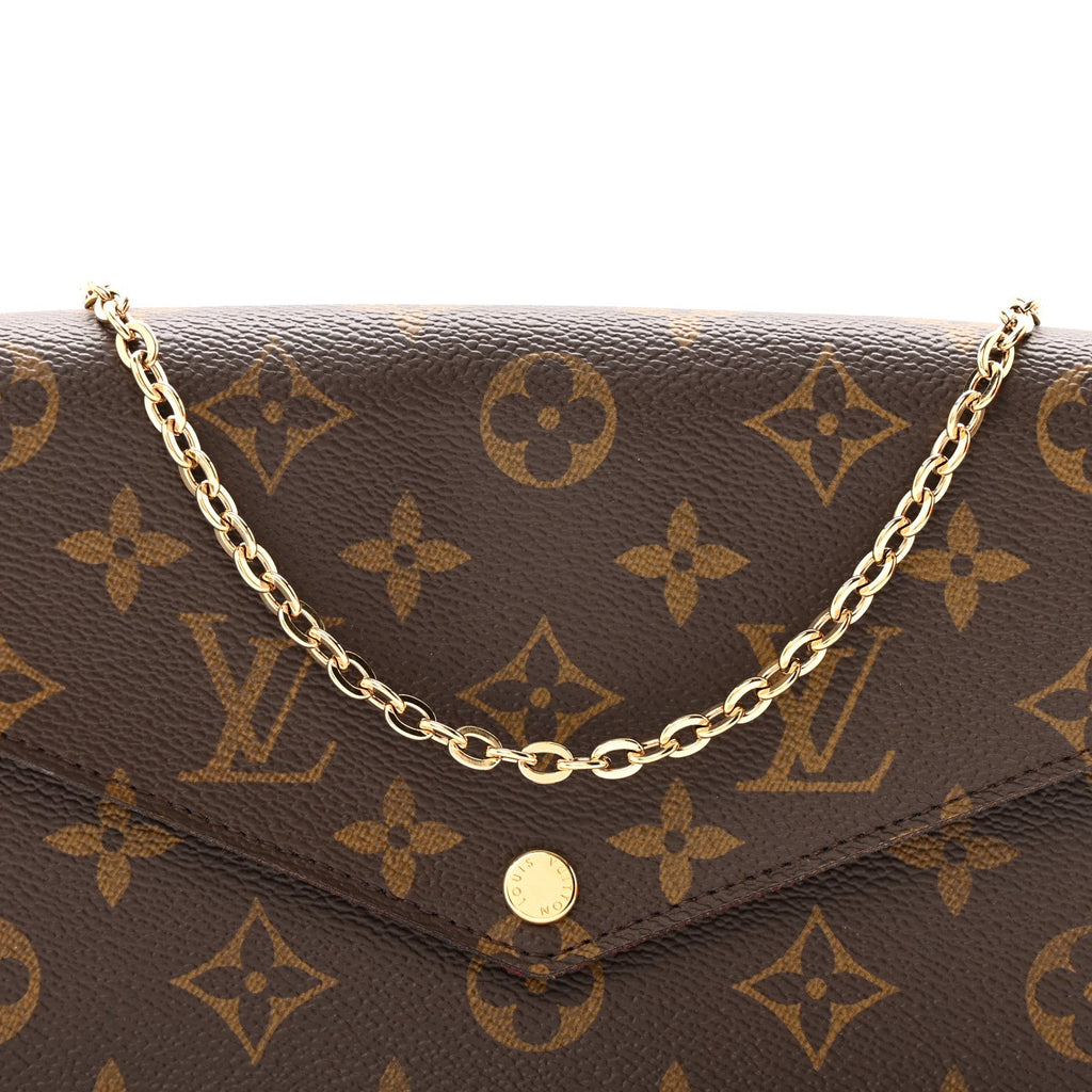 Louis Vuitton Monogram Pochette Felicie Chain Wallet Fuchsia