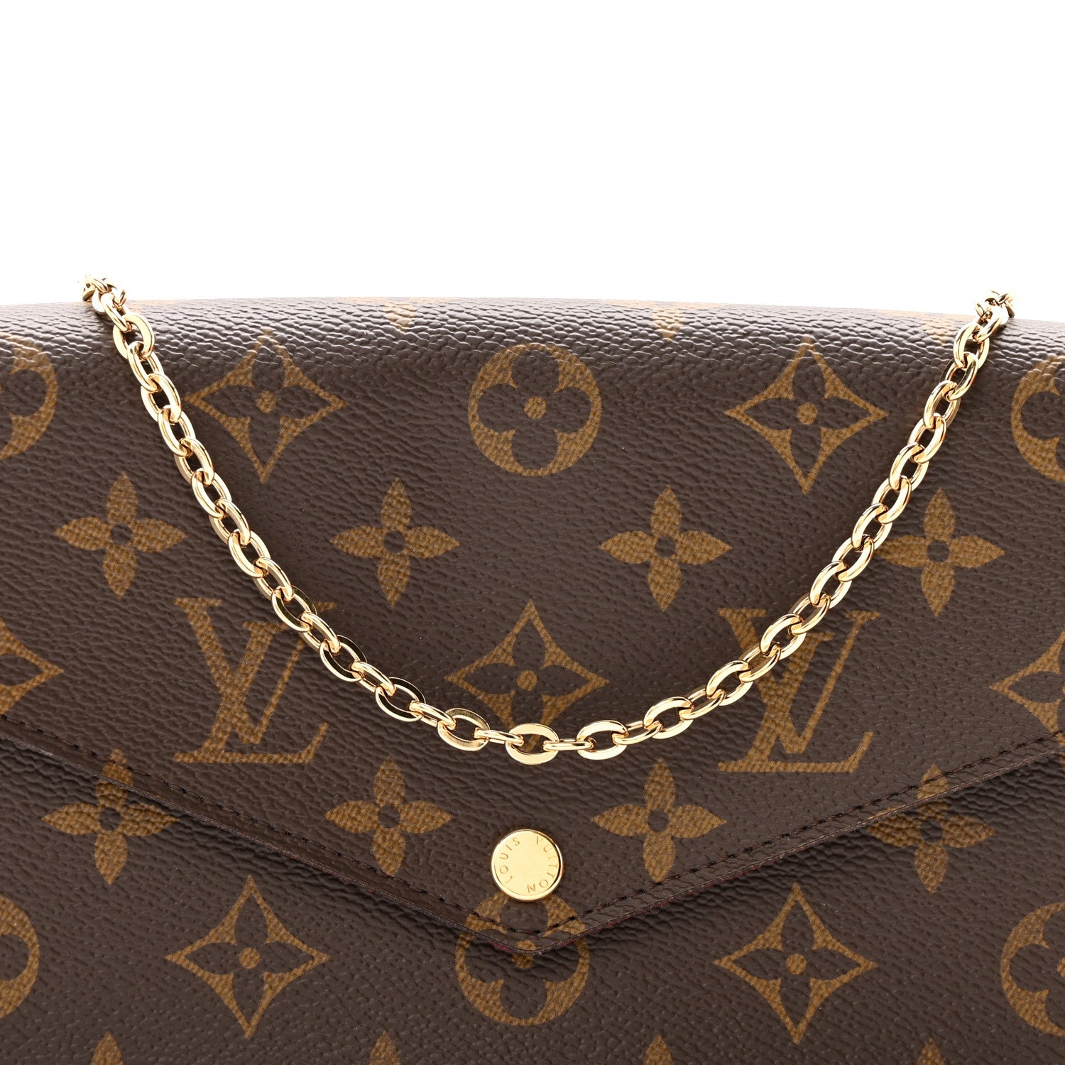 Louis Vuitton Monogram Pochette Felicie Chain Wallet Fuchsia