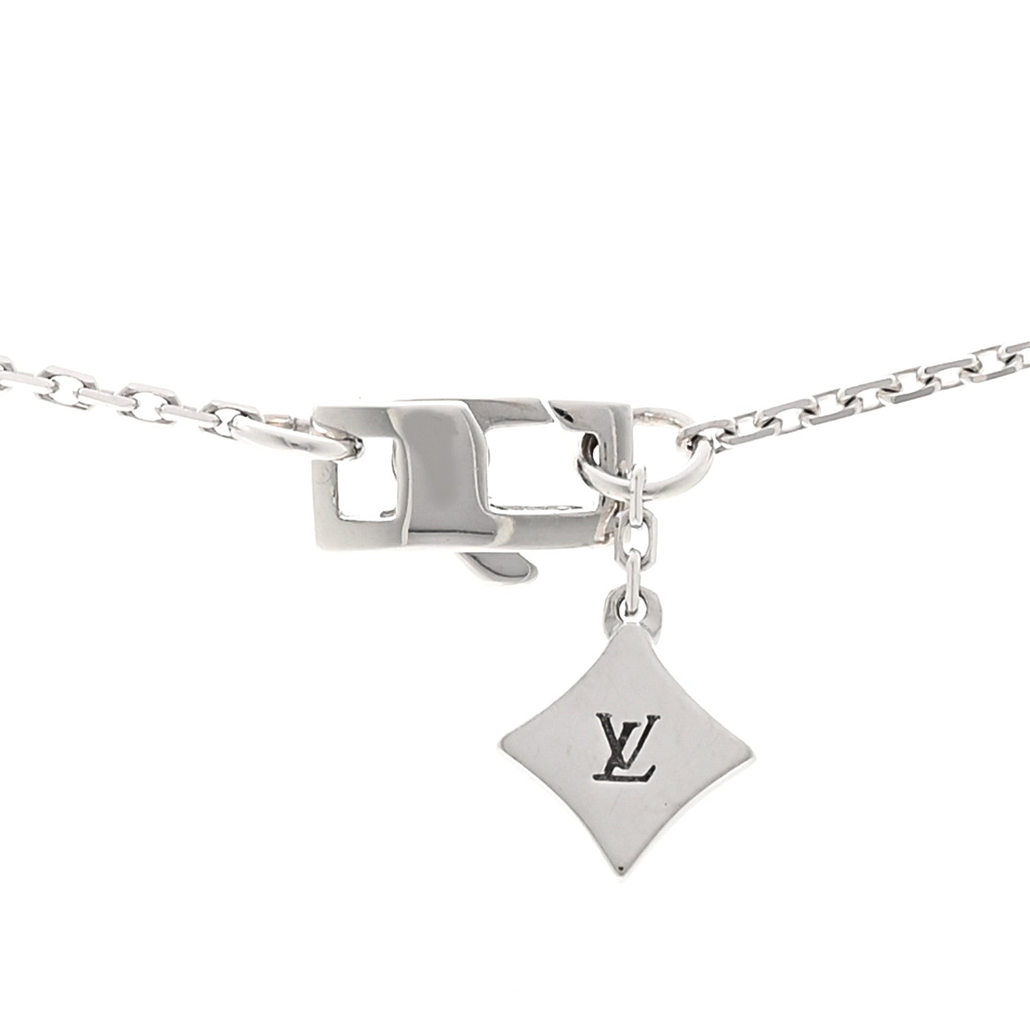 Louis Vuitton 18K White Gold Diamond Les Ardentes Pendant Necklace