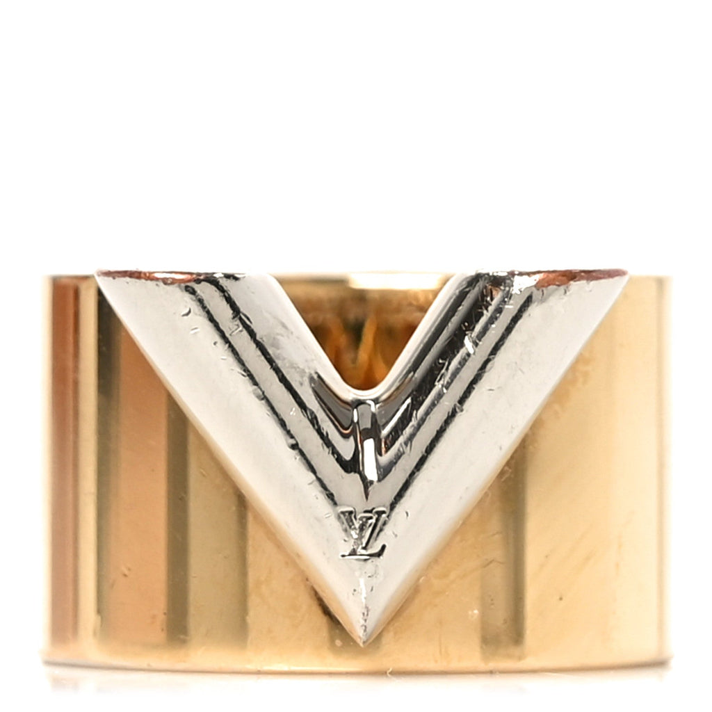 Louis Vuitton Brass Essential V Ring L 57 8 Gold Silver