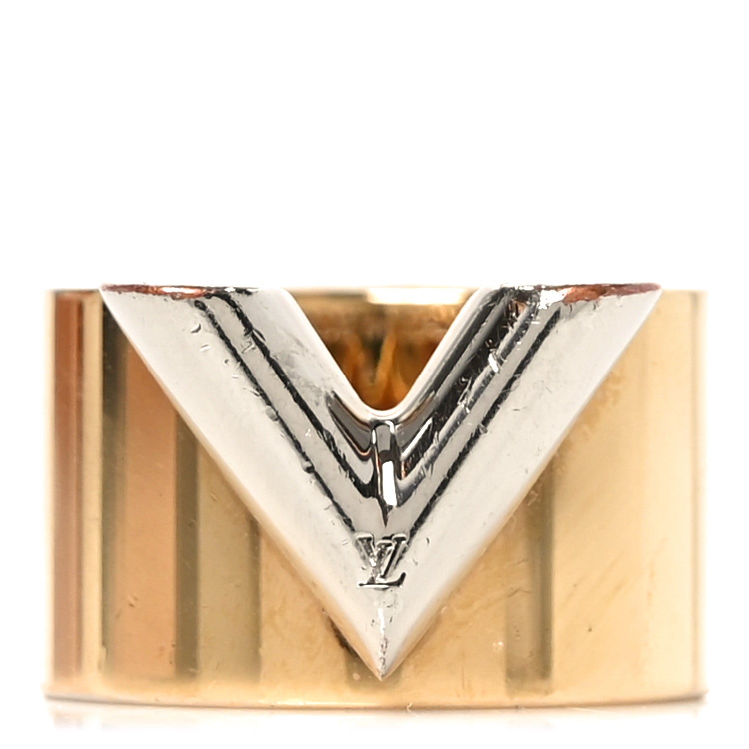 Louis Vuitton Brass Essential V Ring L 57 8 Gold Silver