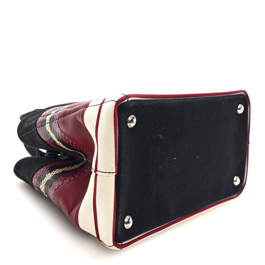 Prada Patch Righe Mix Tote Cerise