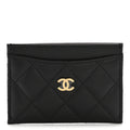 Caviar Quilted Card Holder Black