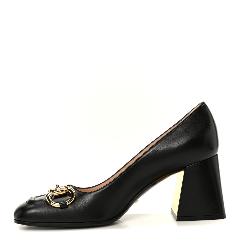 Gucci Malaga Kid Horsebit 75mm Pumps 38 Black