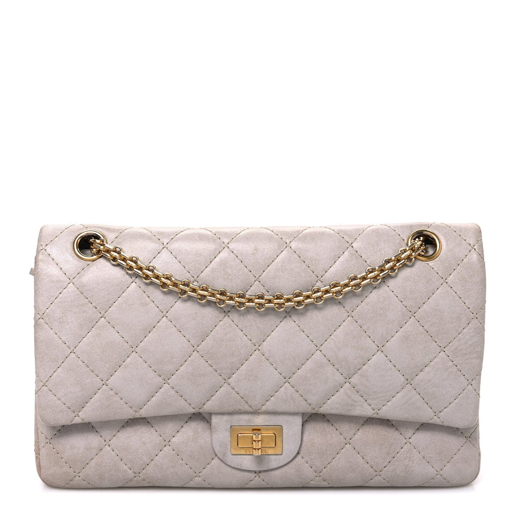 Chanel Aged Calfskin Quilted 2.55 Reissue 226 Flap Blanc Fonce