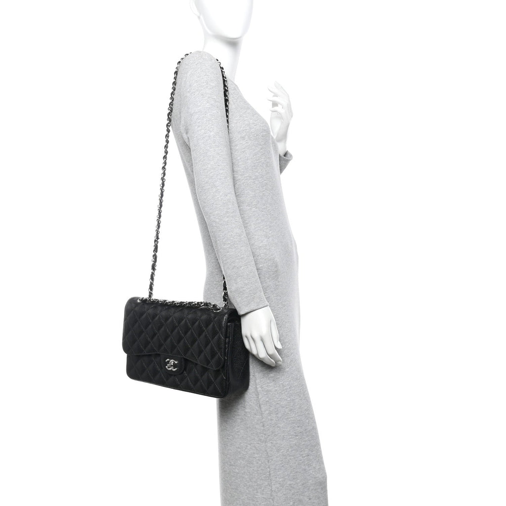Chanel Caviar Quilted Jumbo Double Flap Black