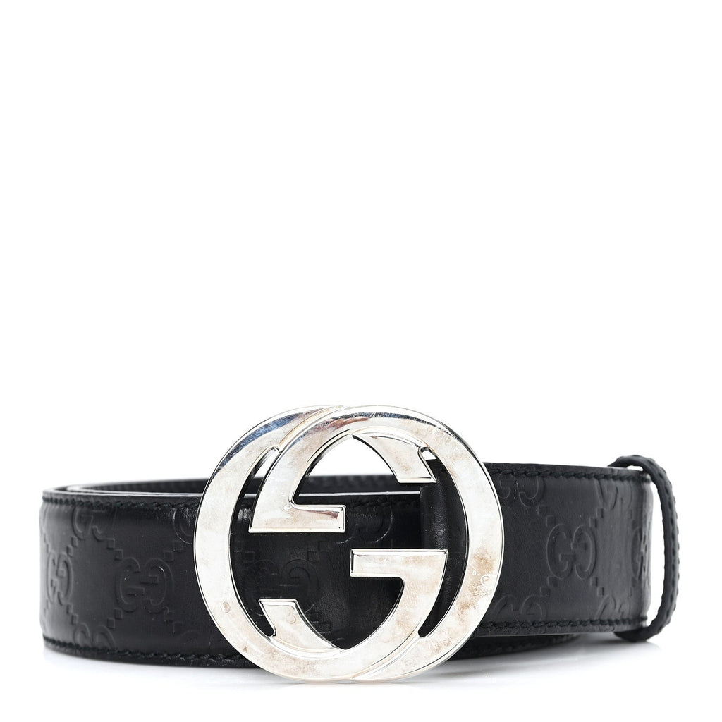 Gucci Guccissima Interlocking G Belt 85 34 Black