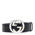 Gucci Guccissima Interlocking G Belt 85 34 Black