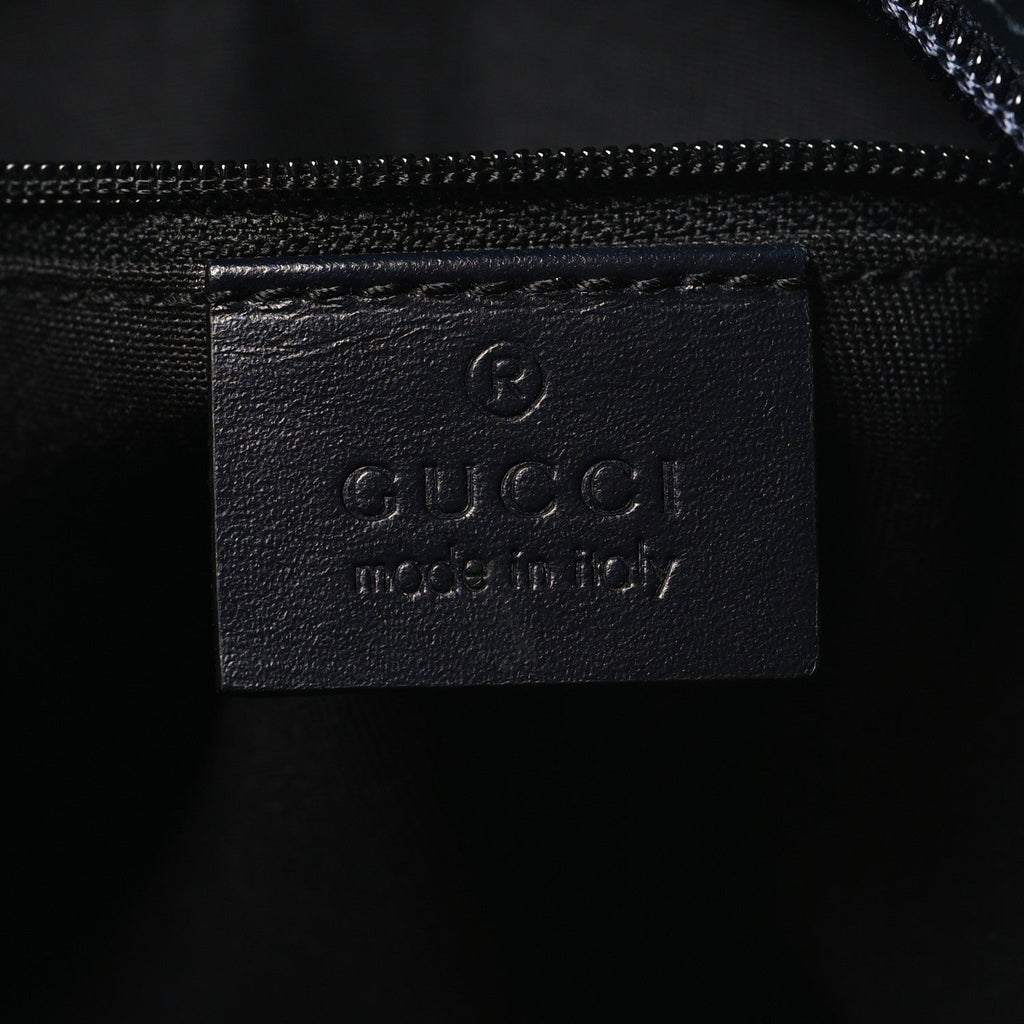 Gucci GG Supreme Monogram Web Flat Messenger Bag Navy