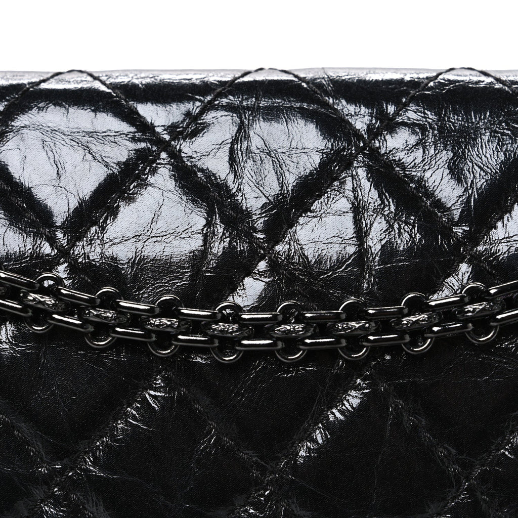 Chanel Metallic Aged Calfskin Quilted 2.55 Reissue 226 Flap So Black