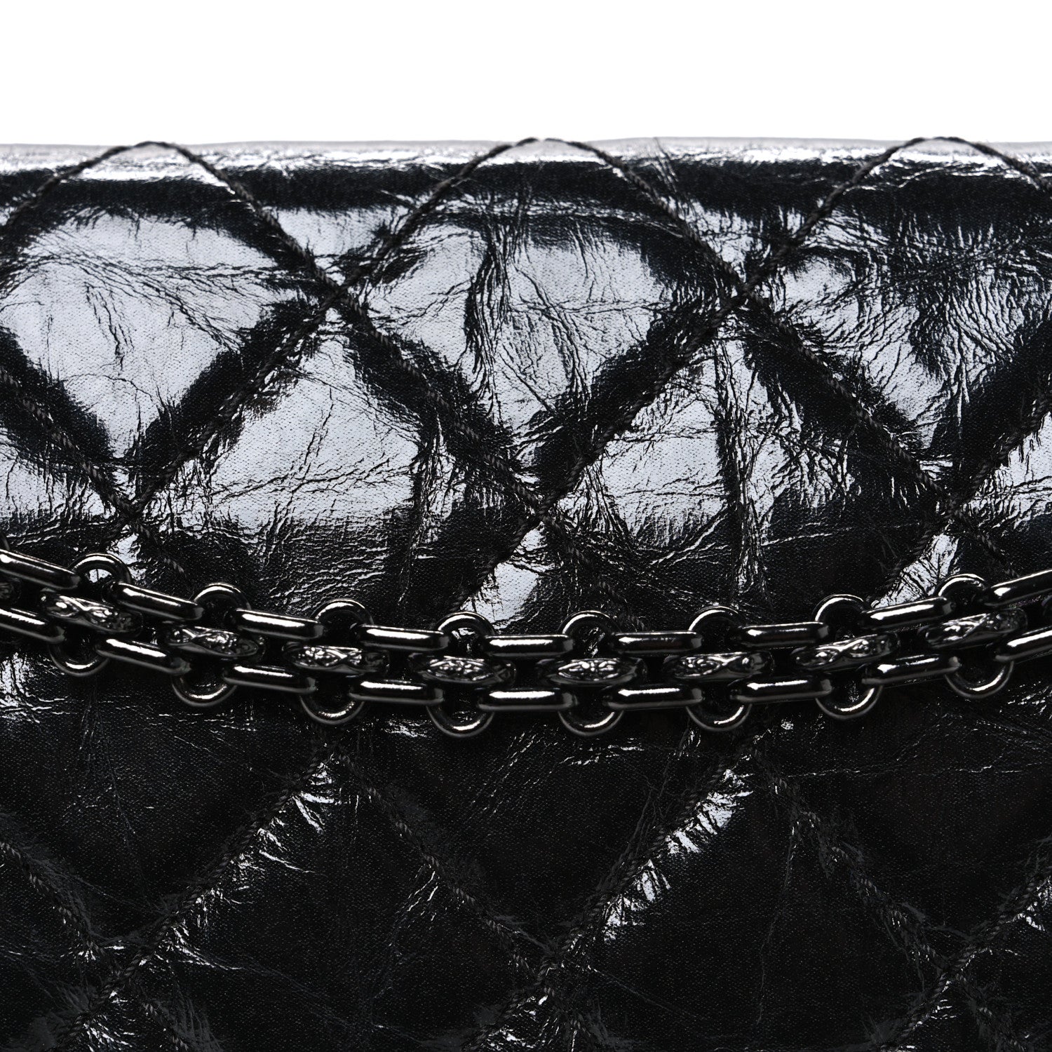 Chanel Metallic Aged Calfskin Quilted 2.55 Reissue 226 Flap So Black