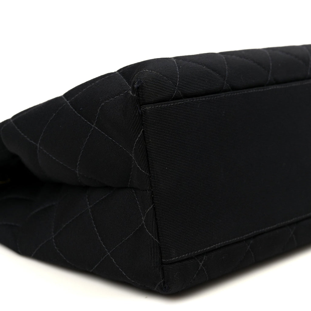 Chanel Grosgrain Quilted Shopper Tote Black