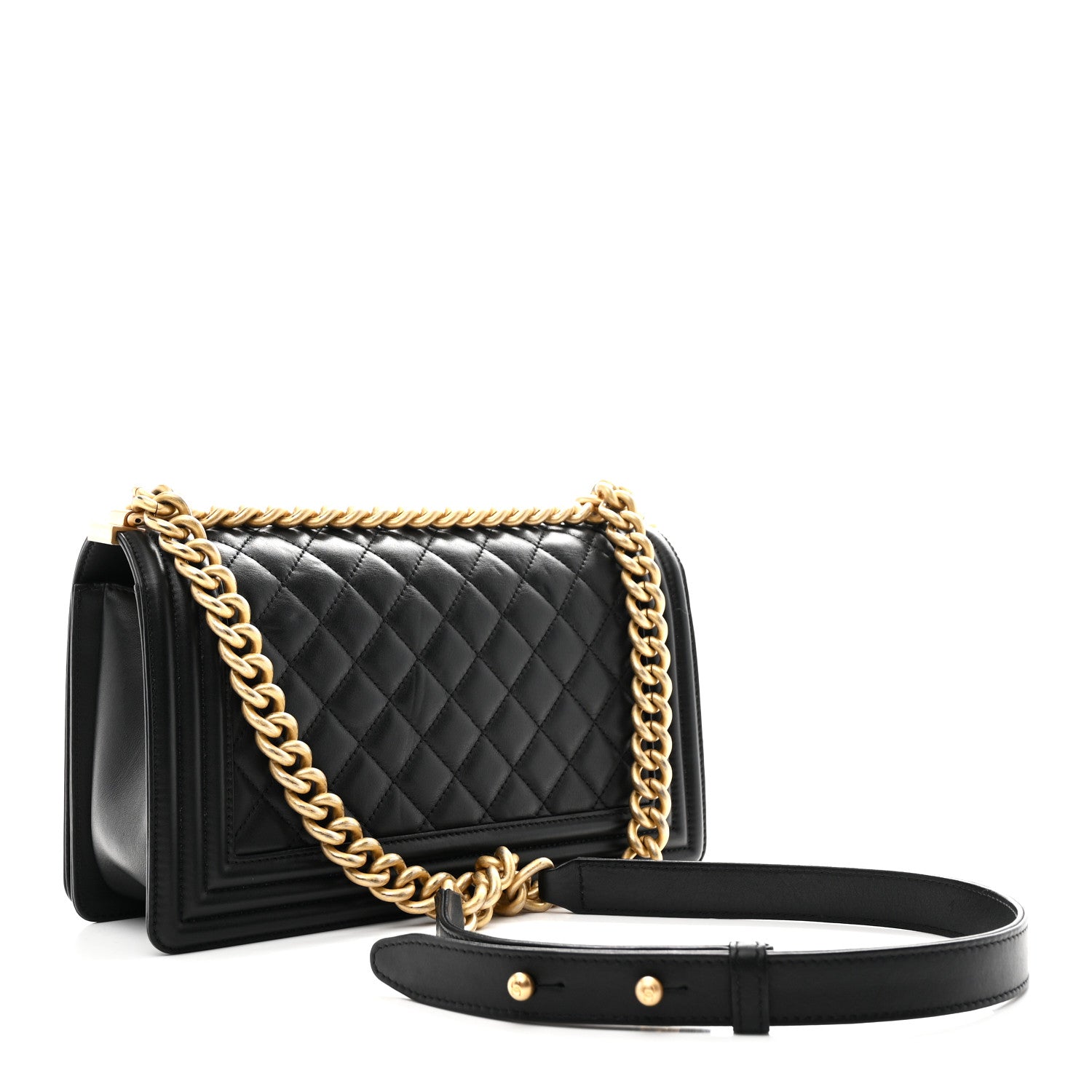 Chanel Lambskin Quilted Medium Boy Flap Black