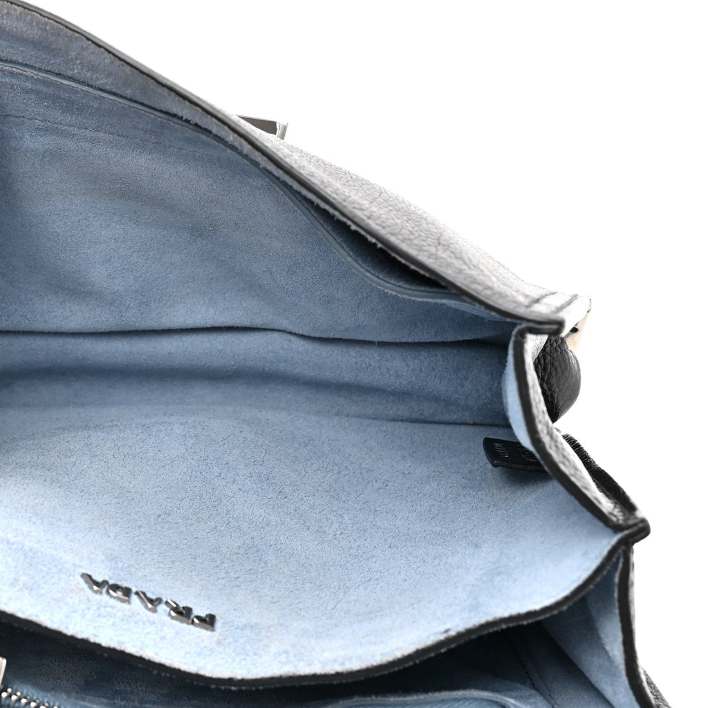 Prada Glace Calf Soft Cahier Bag Black Astrale