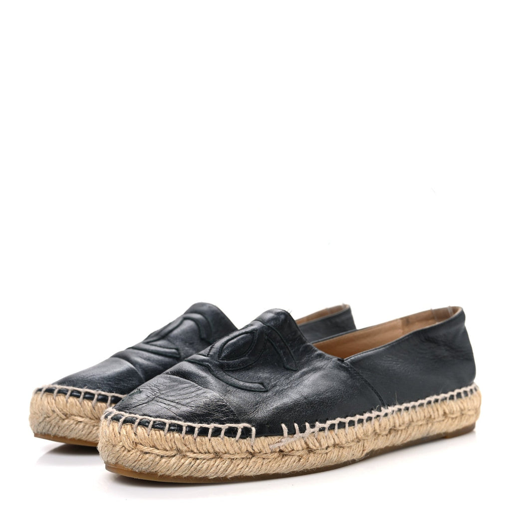 Lambskin CC Espadrilles 36 Black