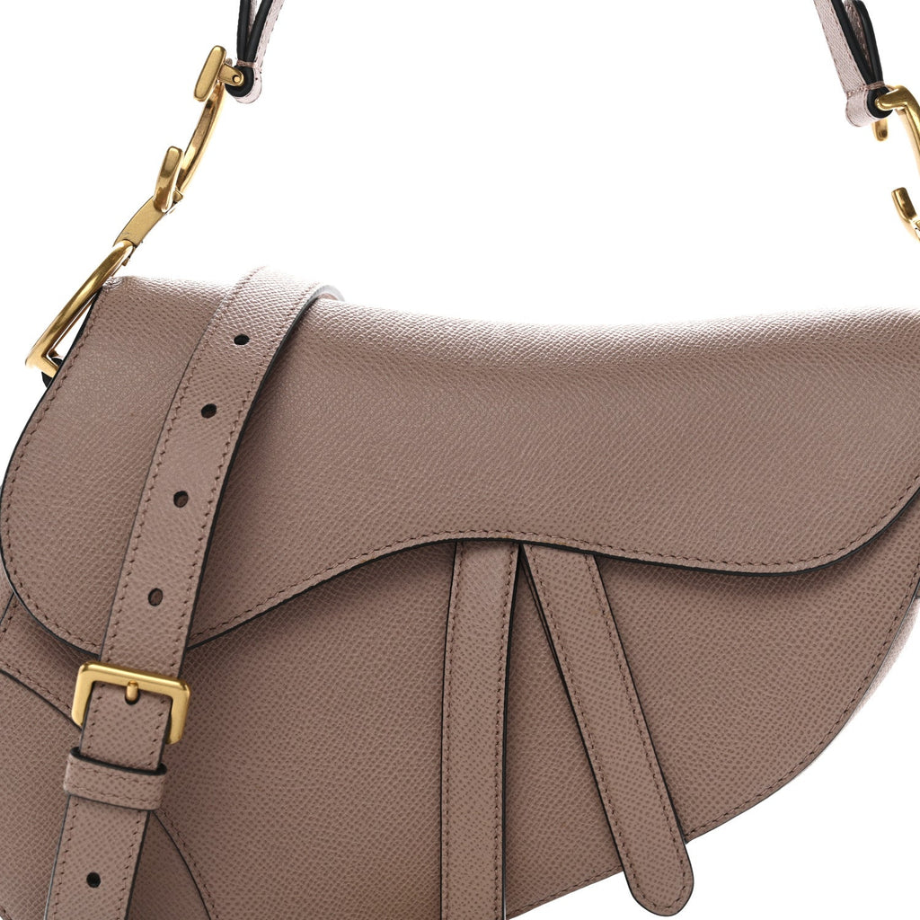 Christian Dior Grained Calfskin Saddle Bag With Strap Blush