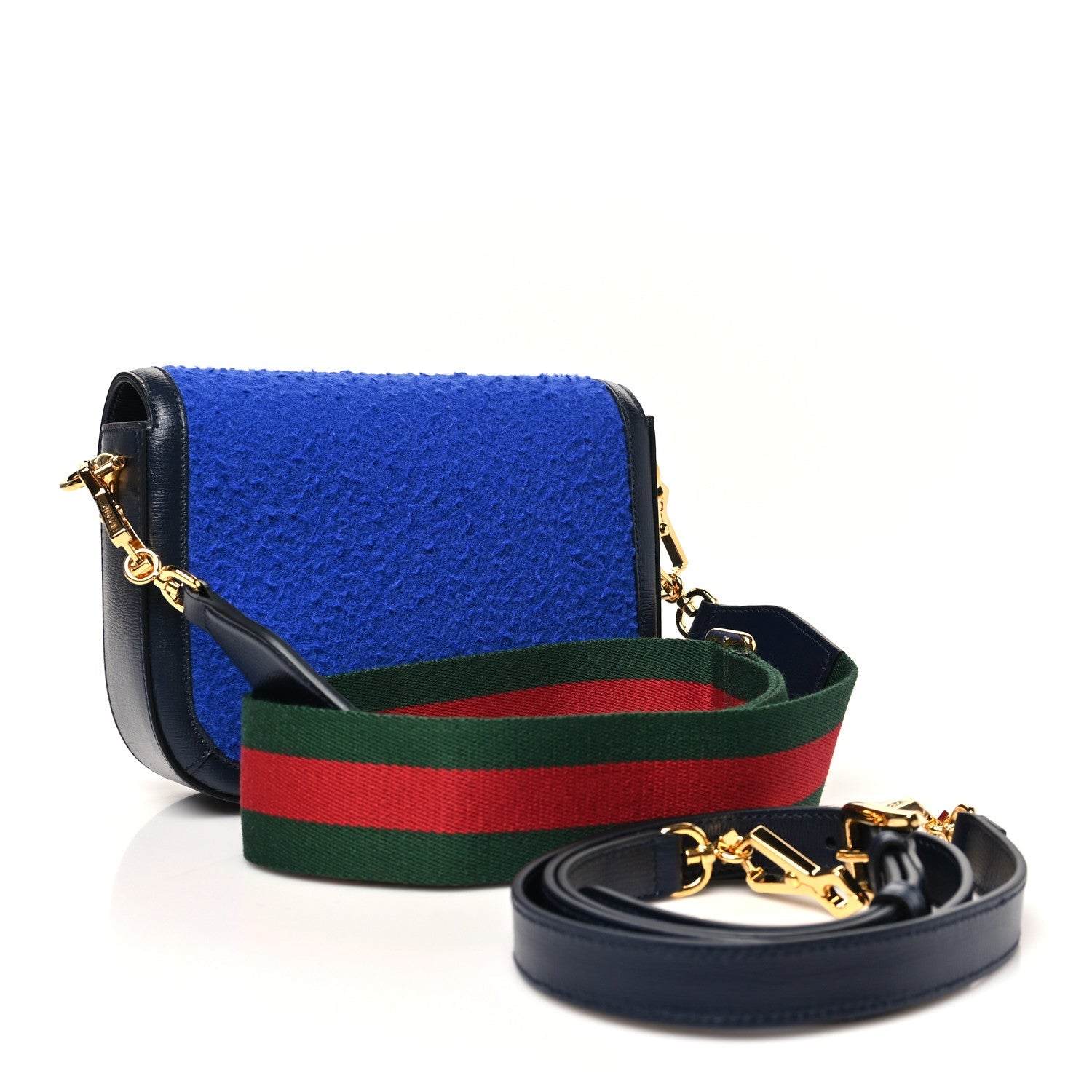 Gucci Casy Wool Azalea Calfskin Mini Horsebit 1955 Shoulder Bag Blue China
