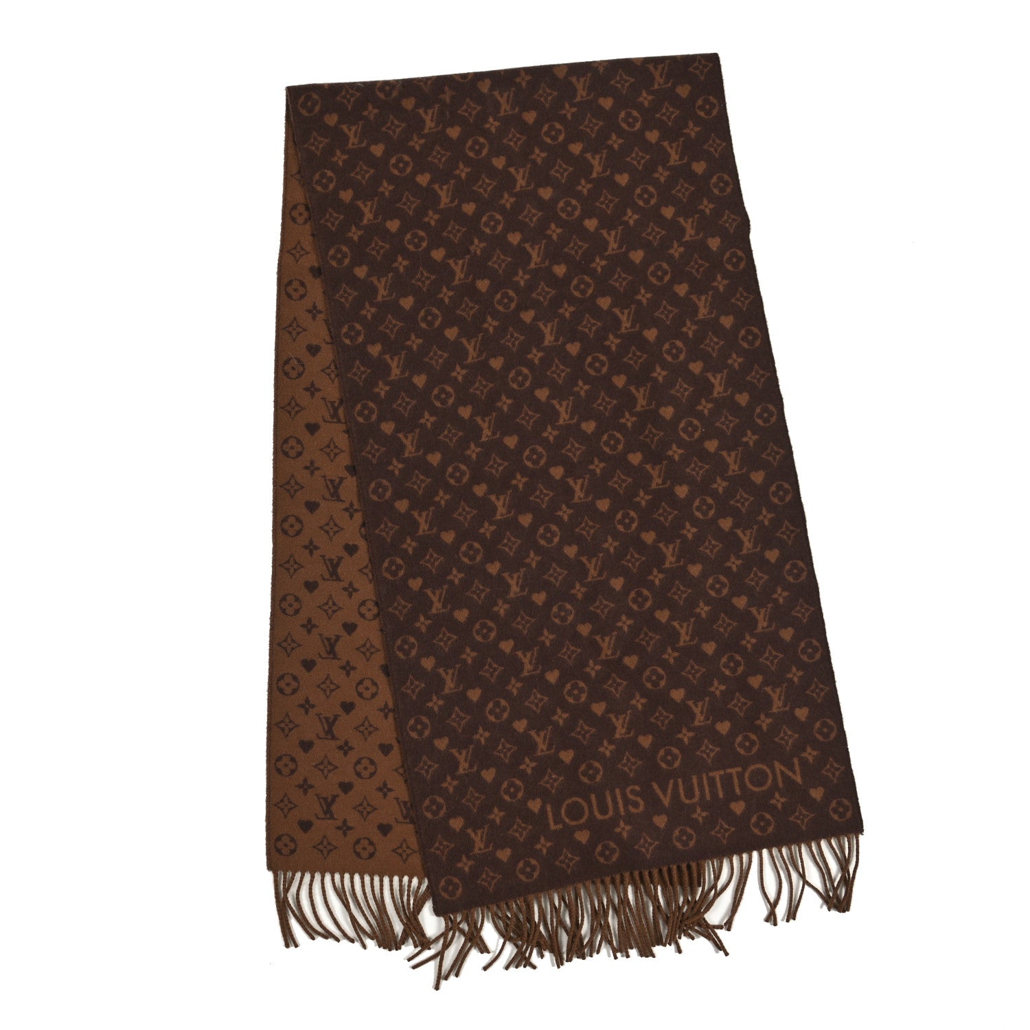 Louis Vuitton Cashmere Monogram Game On Scarf Brown