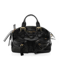 Christian Dior Crinkled Calfskin Small Grand Tour Bowling Bag Black