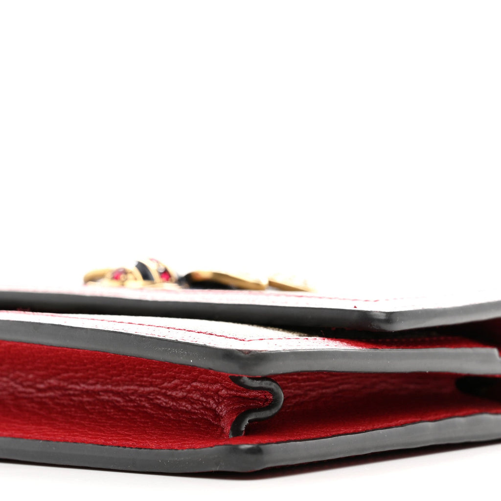 Gucci GG Supreme Monogram Web Queen Margaret Chain Wallet Red
