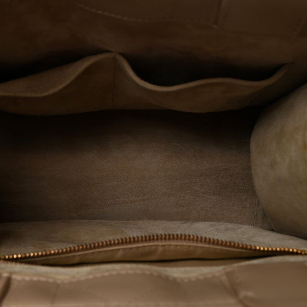 Christian Dior Calfskin Macro Cannage Small Book Tote Taupe