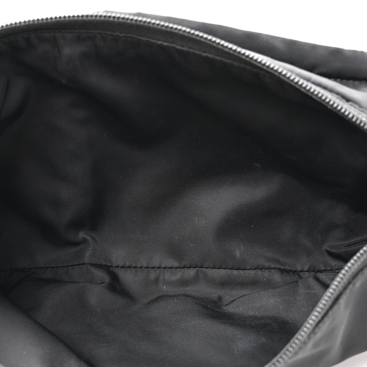 Prada Re-Nylon Saffiano Metal Triple Pocket Belt Bag Black