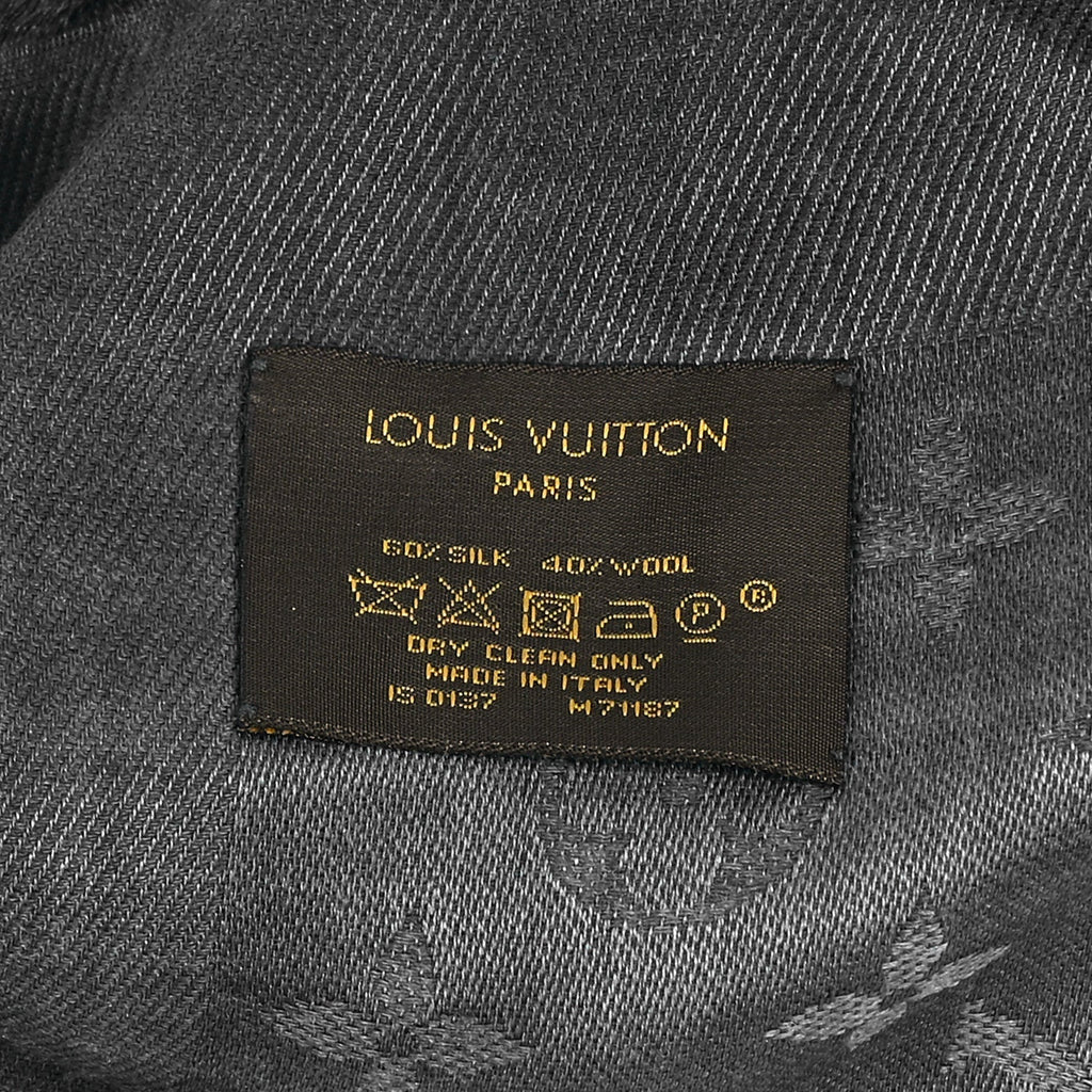 Louis Vuitton Silk Wool Blurrygram Shawl Blue