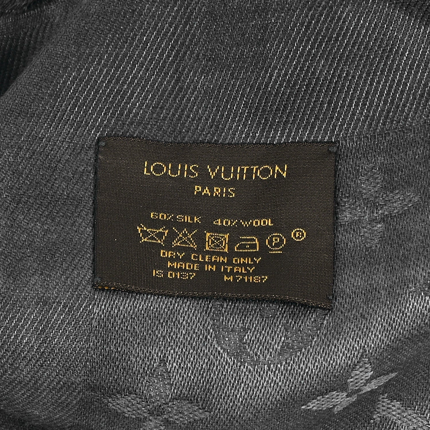 Louis Vuitton Silk Wool Blurrygram Shawl Blue