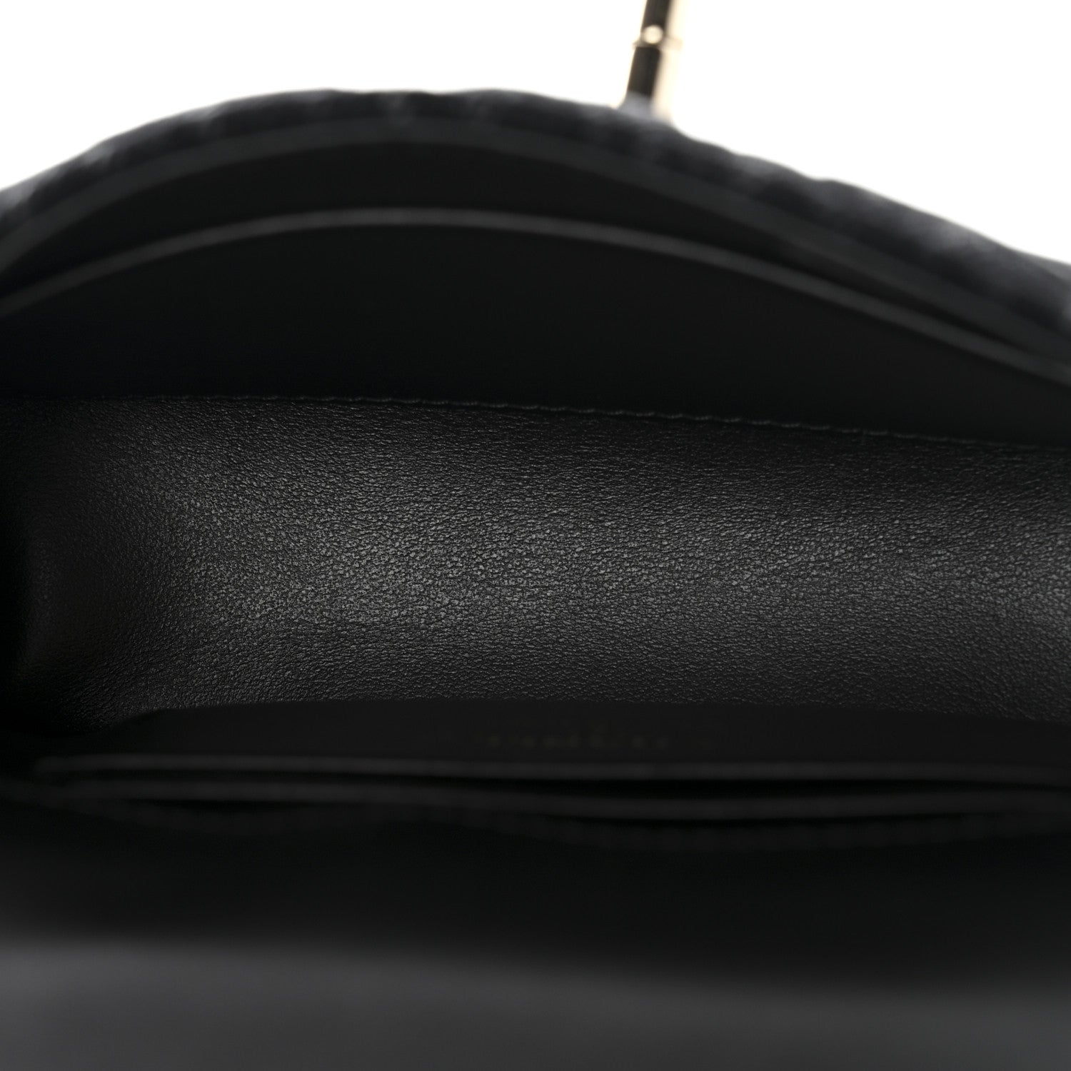 Chanel Washed Denim Quilted Coco Handle Clutch With Chain Black