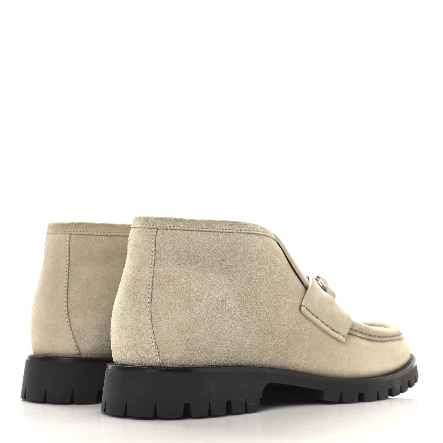 Gucci Suede Mens Horsebit Ankle Boots 8.5 Beige