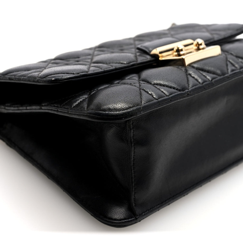 Christian Dior Lambskin Cannage Medium Miss Dior Flap Black