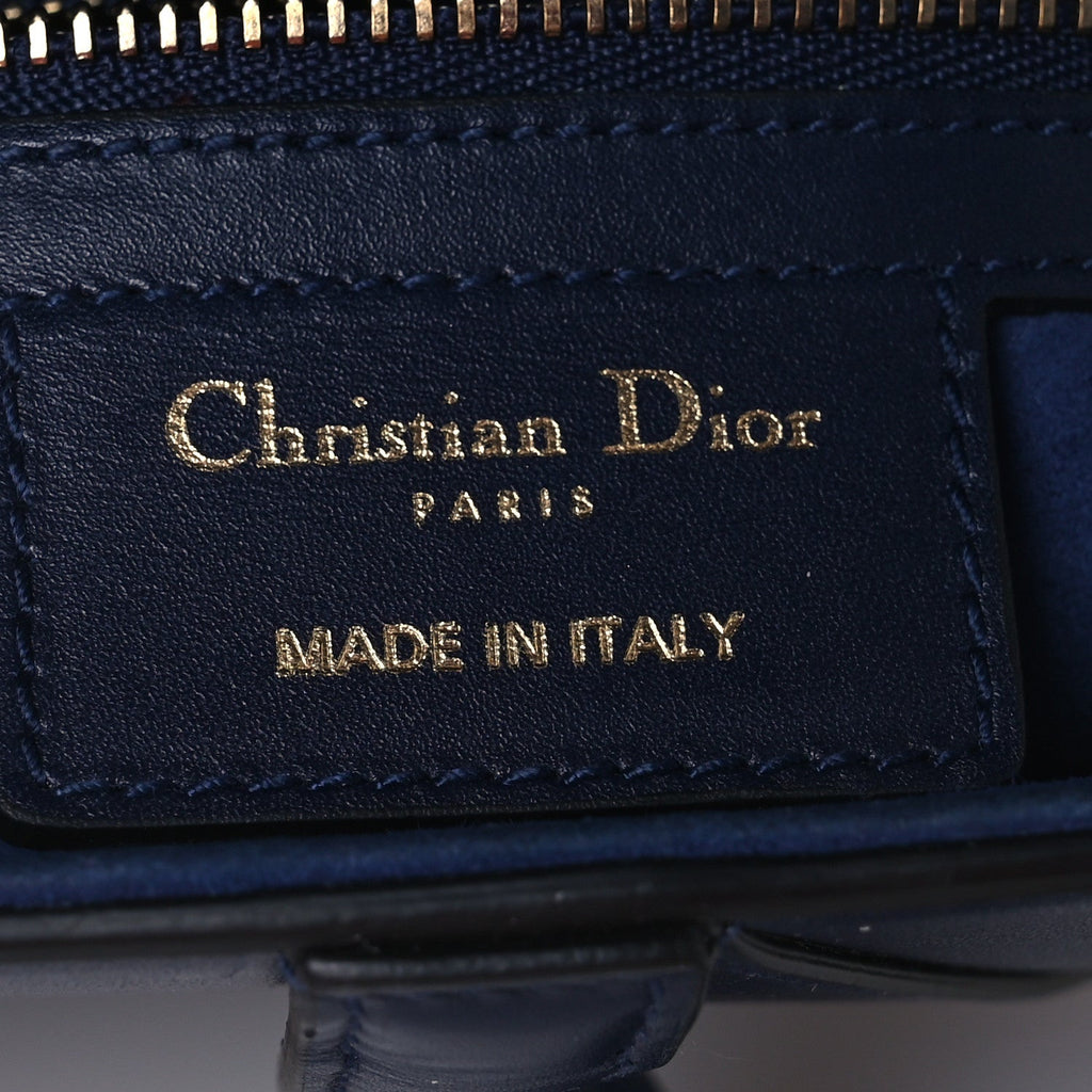Christian Dior Calfskin Saddle Bag Blue