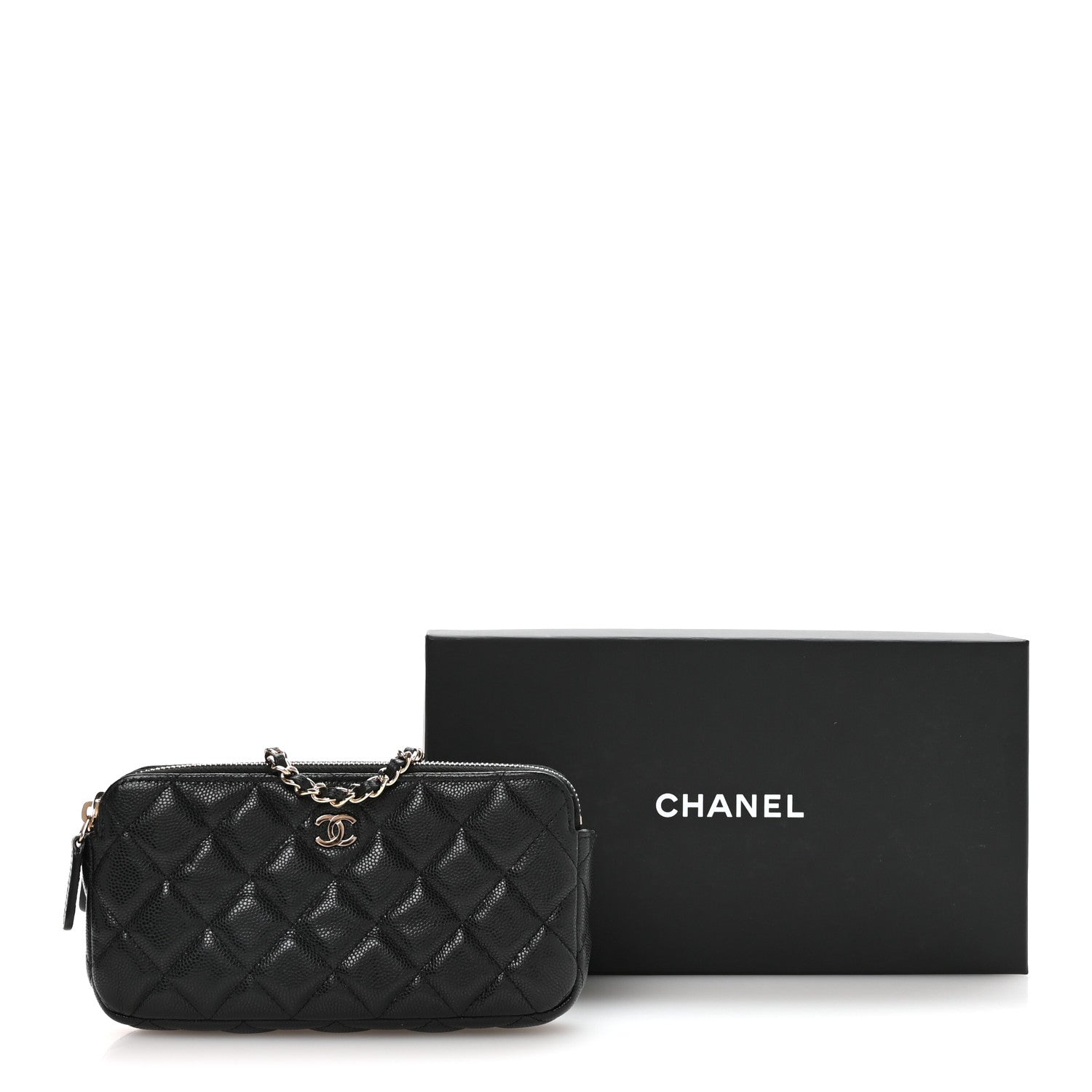 Chanel Caviar Quilted Small Clutch With Chain Black