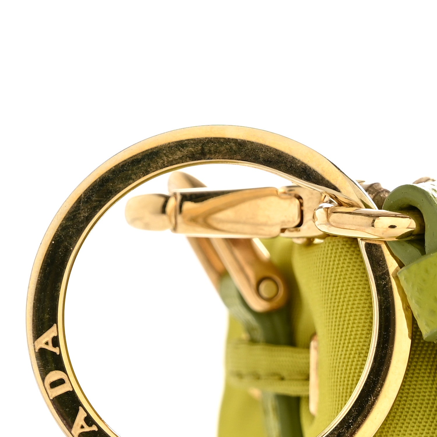 Prada Re-Nylon Saffiano Mini Icon Keychain Charm Edera