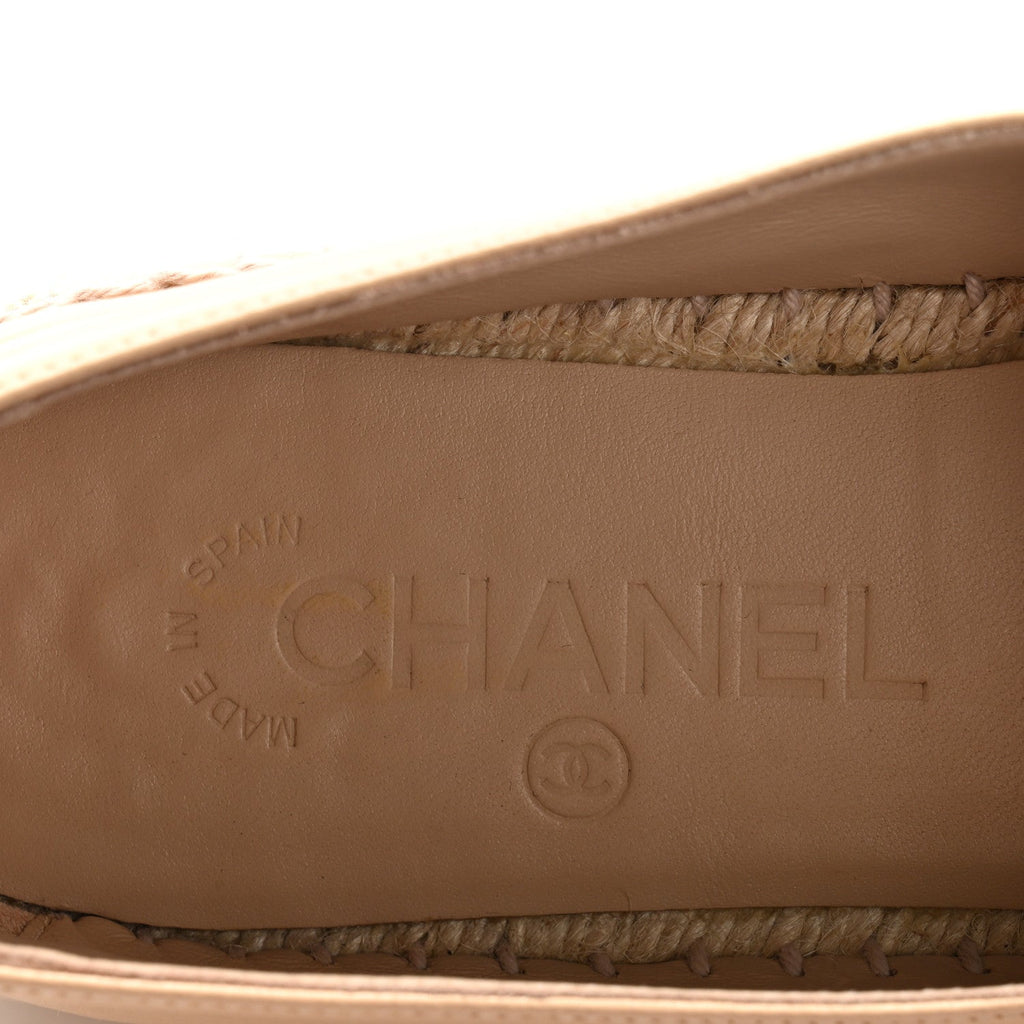 Lambskin CC Espadrilles 39 Beige Black