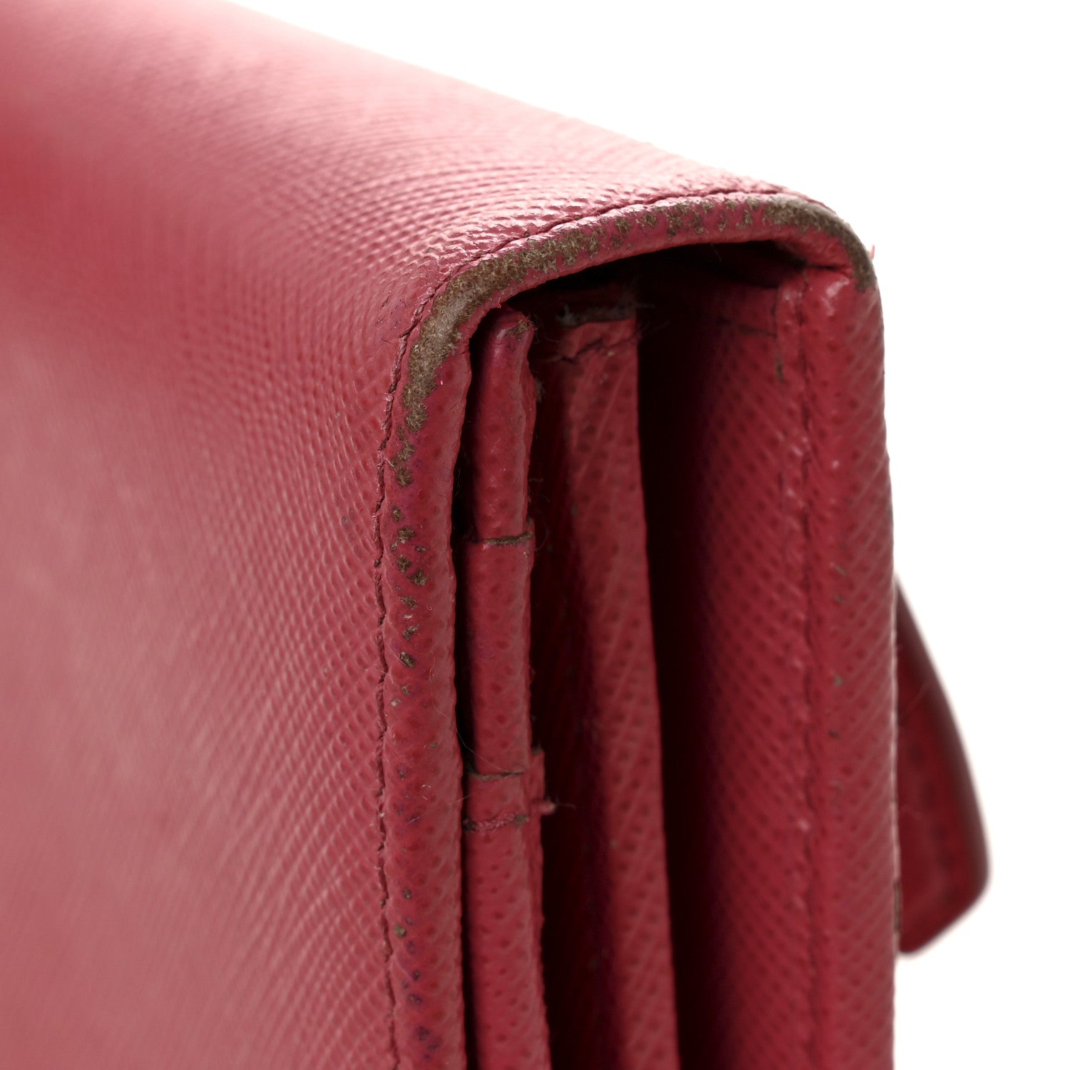 Prada Saffiano Metal Continental Flap Wallet Peonia