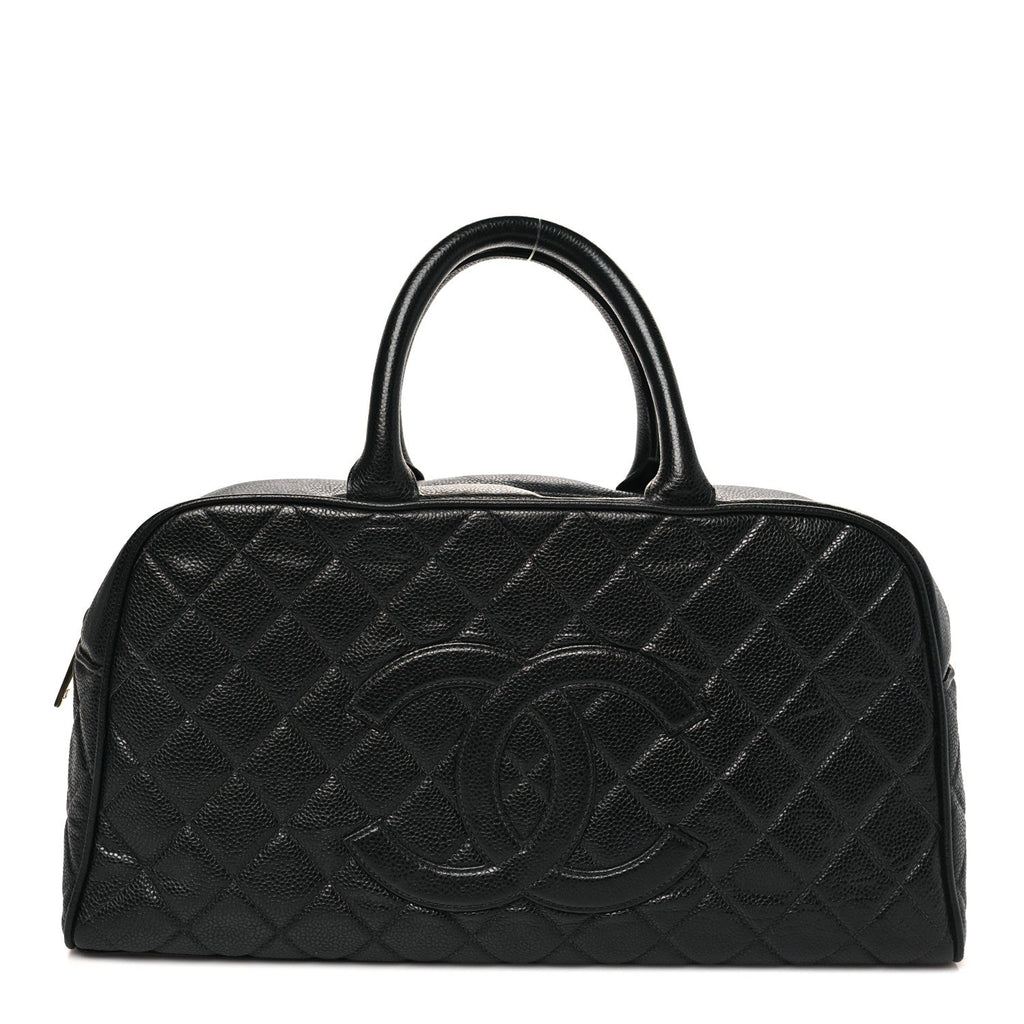 Chanel Caviar Quilted Large Bowler Black