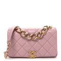 Chanel Lambskin Quilted Medium Color Match Flap Light Pink