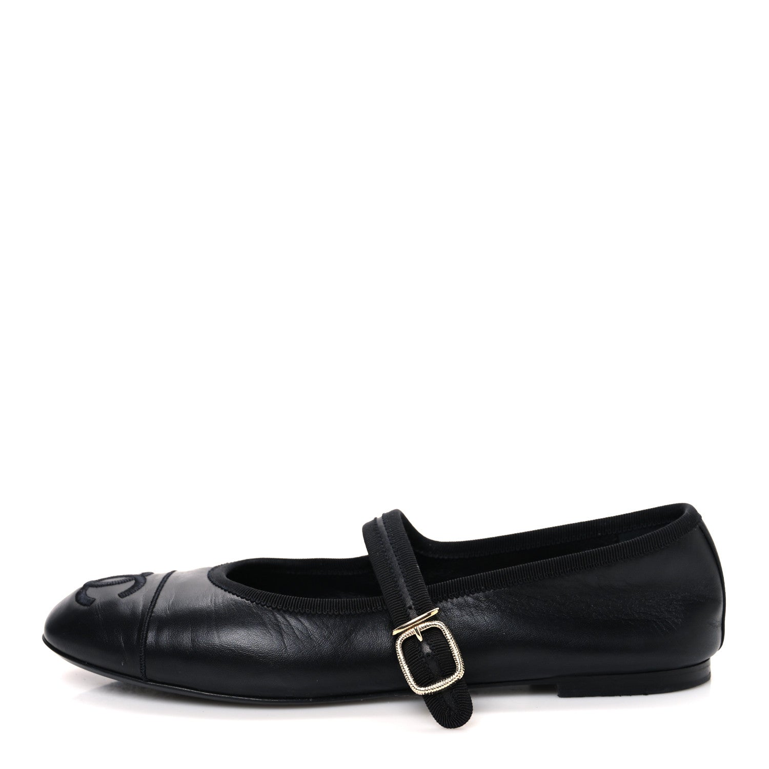 Lambskin Mary Jane Flats 40 Black